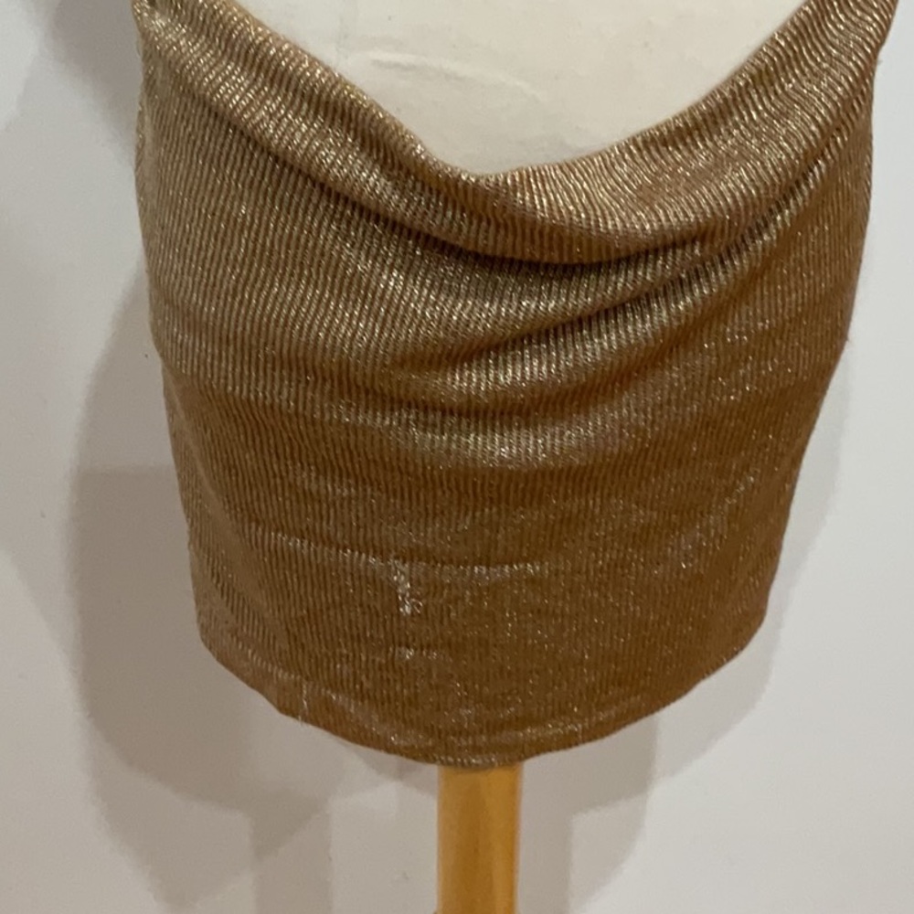 Michael Costello Metallic Gold Mini Dress - Picture 11 of 13